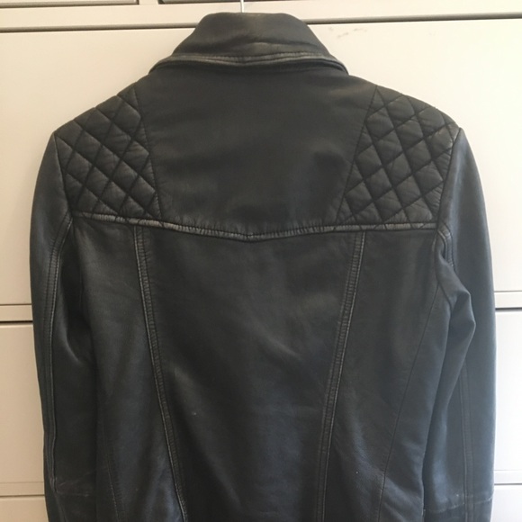 All Saints Cargo Leather Biker Jacket - Picture 8 of 8
